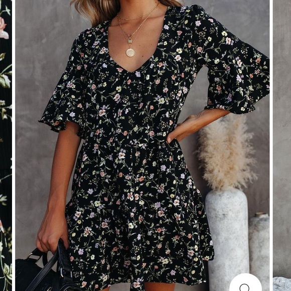 floral tiered babydoll dress